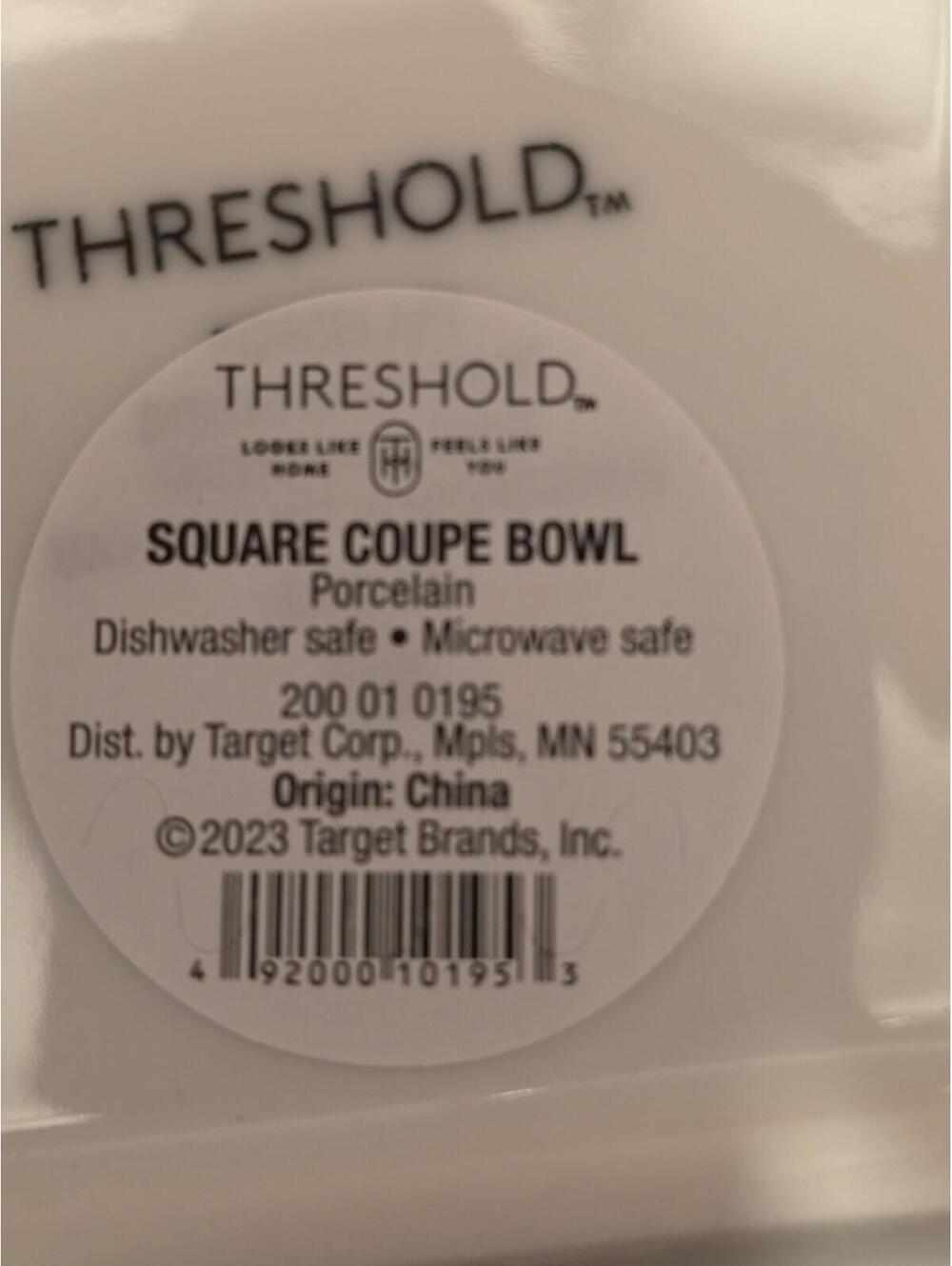 Set of 4 - 24oz Porcelain Square Bowl White - Threshold - BNIB - Picture 4 of 5